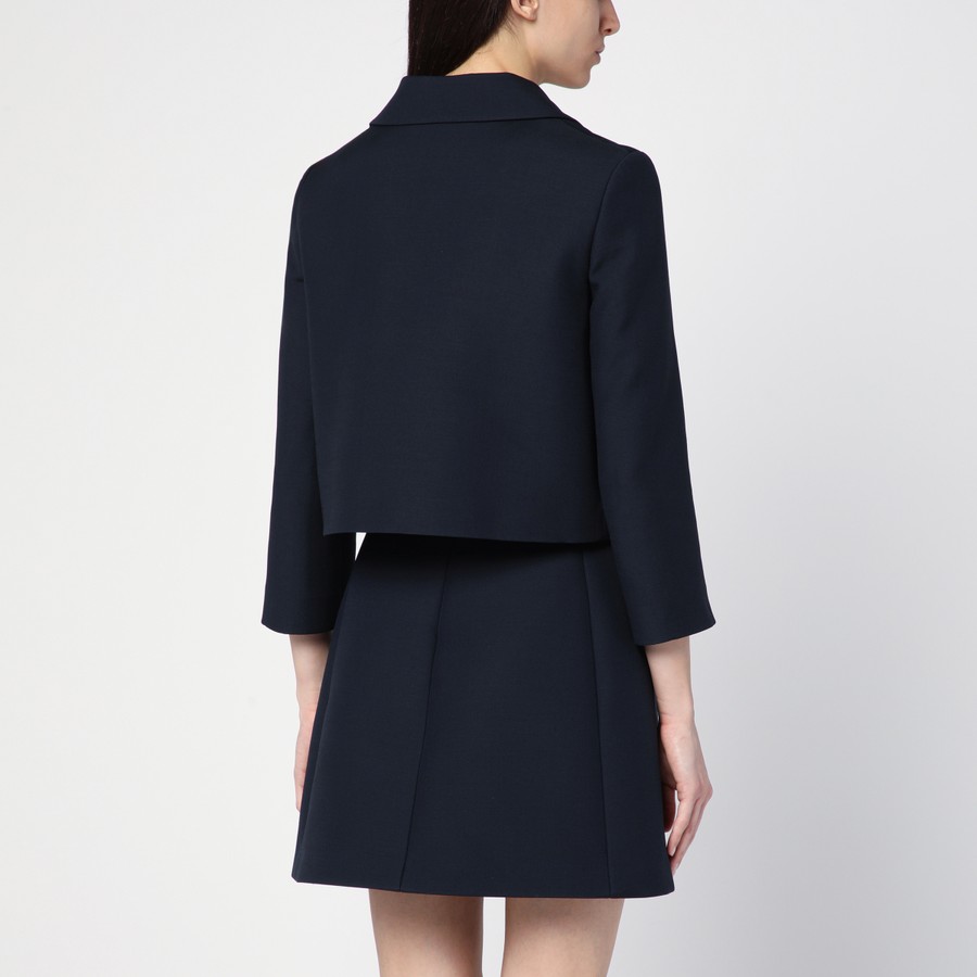 アウターその他 VALENTINO Woman Blazer Blue 5B3CE2I21CF 598 Valentino Single-breasted navy wool crop jacket | TheDoubleF