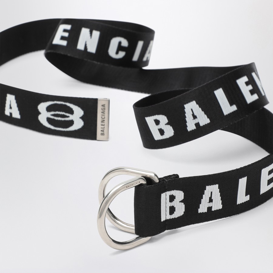 指輪・リング BALENCIAGA D-RING BELT IN BLACK AND WHITE CANVAS Men's D Ring Belt in Black/white | Balenciaga US