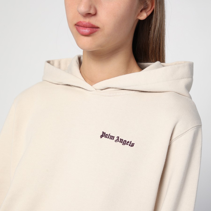 Palm Angels Logo hoodie light beige | TheDoubleF