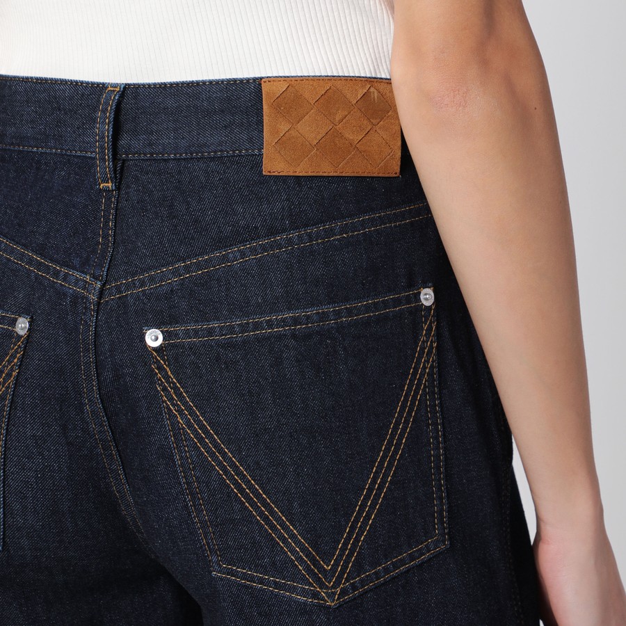 デニム・ジーパン BOTTEGA VENETA Woman Jeans Denim 813509V0W20 4245 Bottega Veneta Indigo-coloured palazzo jeans | TheDoubleF