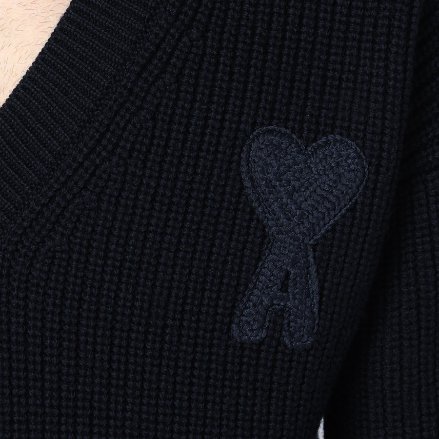 Ami Paris Navy blue Ami de Coeur sweater | TheDoubleF