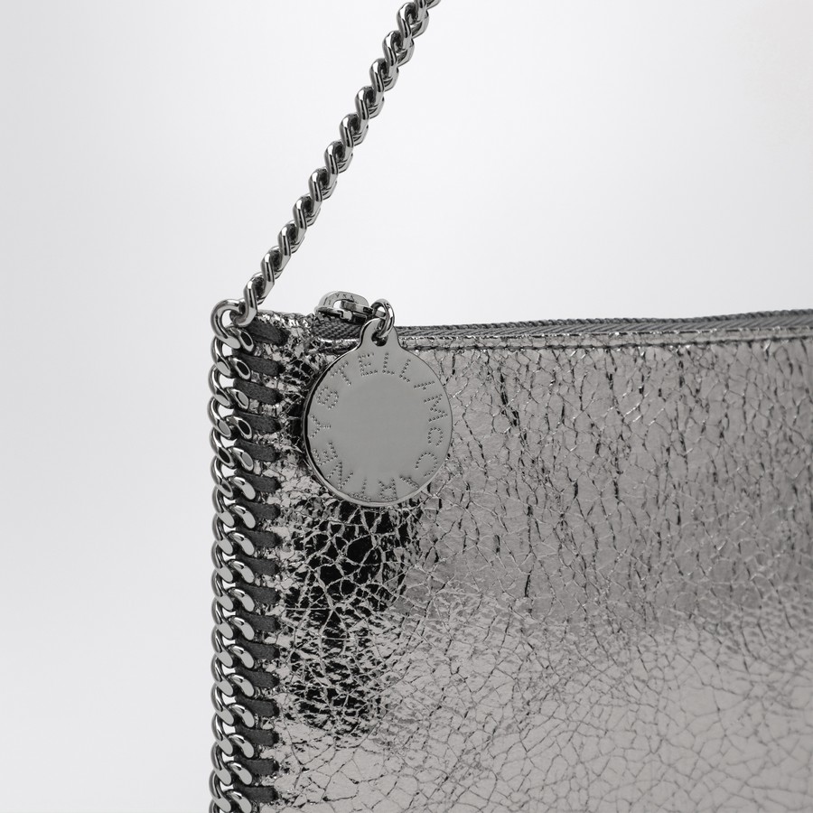 Stella McCartney Falabella Grey Metallic Clutch Shoulder Bag