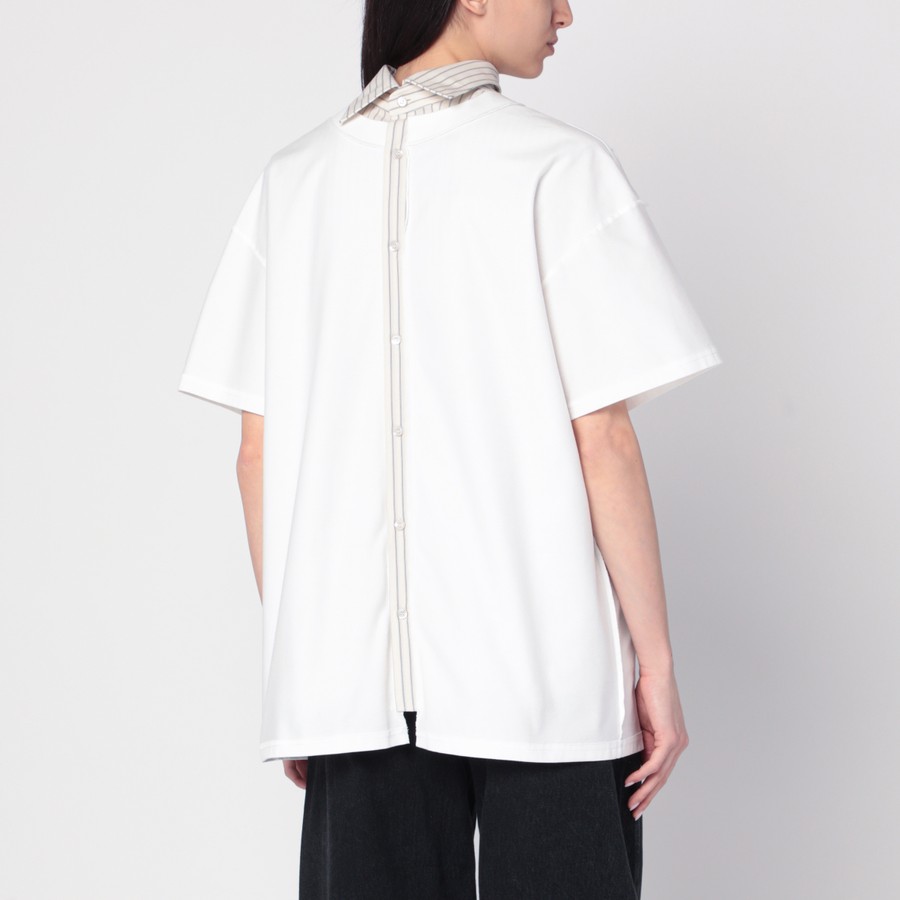 Tシャツ・カットソー MAISON MARGIELA Woman T-Shirt White S51NF0003MTJ031 102 Maison Margiela White reversed shirt T-shirt | TheDoubleF