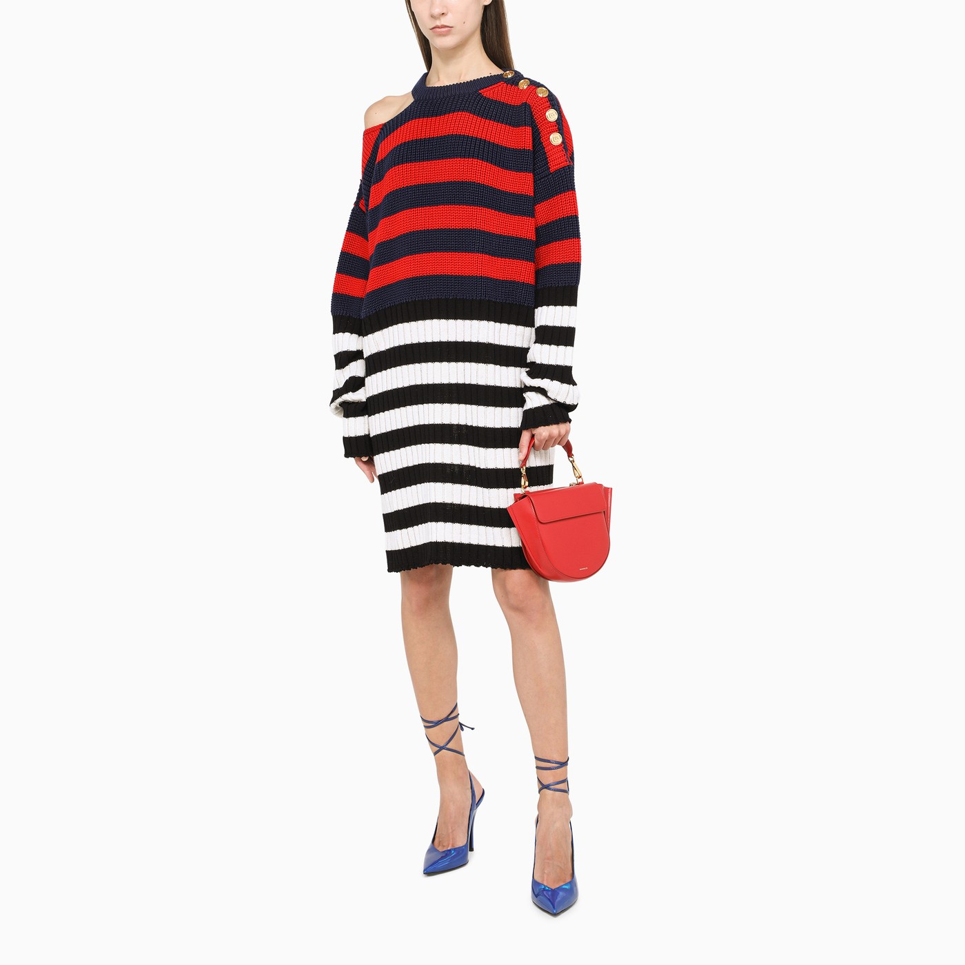 Balmain Red and black striped dress TheDoubleF