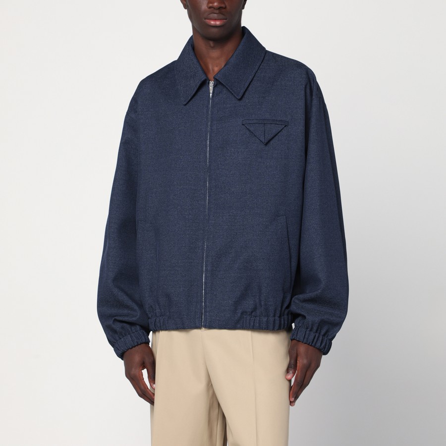 Bottega Veneta Indigo blue zipped wool jacket | TheDoubleF
