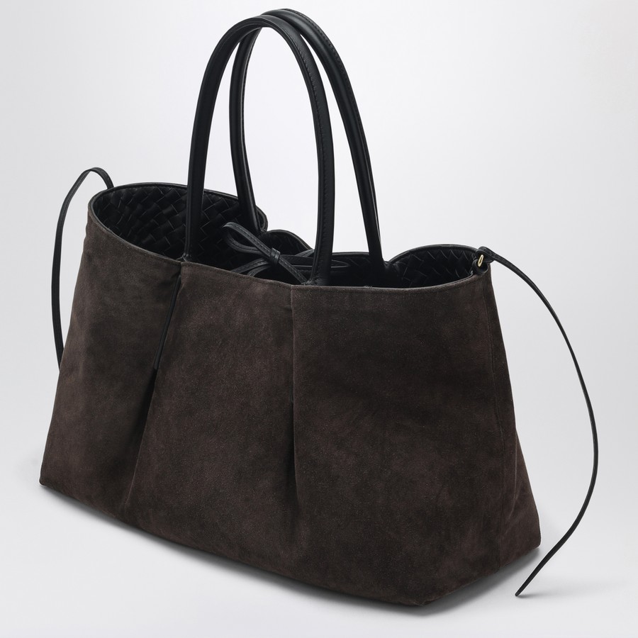トートバッグ Bottega Veneta Black Leather Pinacoteca Shopping Bag Bottega Veneta Pinacoteca Reversible Intrecciato Leather