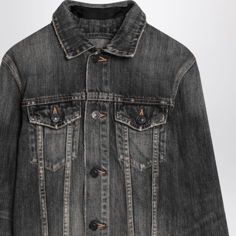 Balenciaga Dark grey denim jacket with laces | TheDoubleF