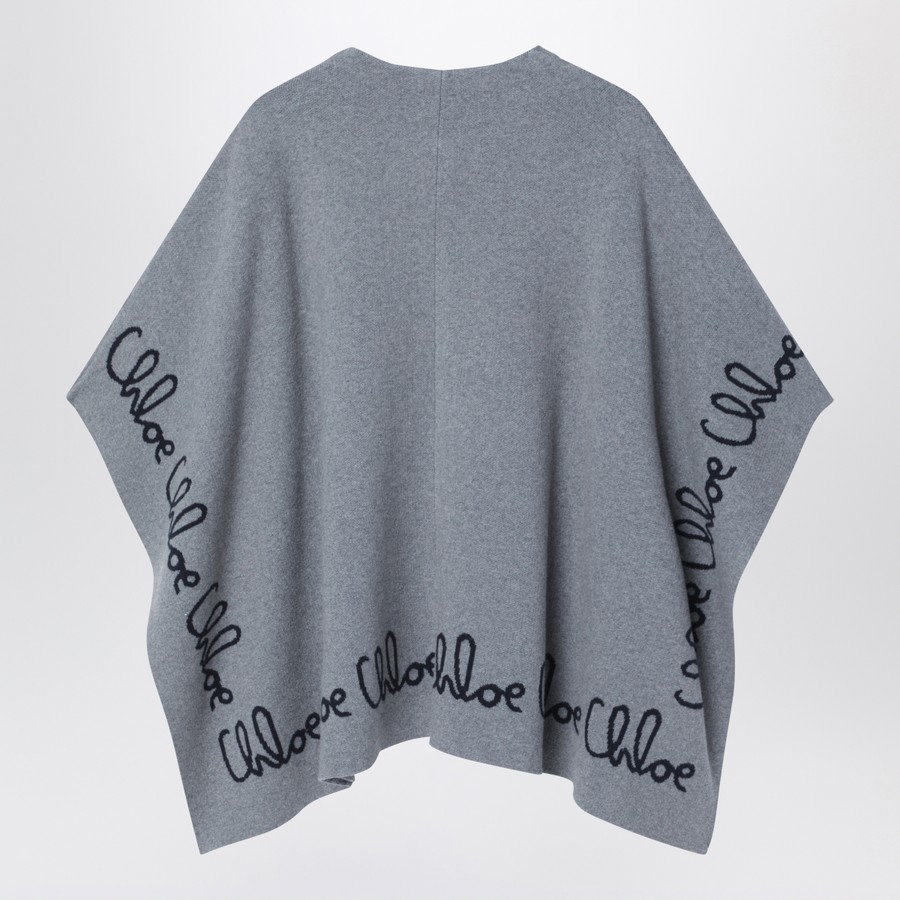 Chloé Grey cape-style jacket with logo | TheDoubleF