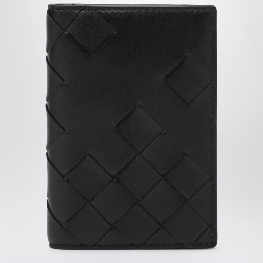 Bottega Veneta Card holder with flap black in Braided | TheDoubleF