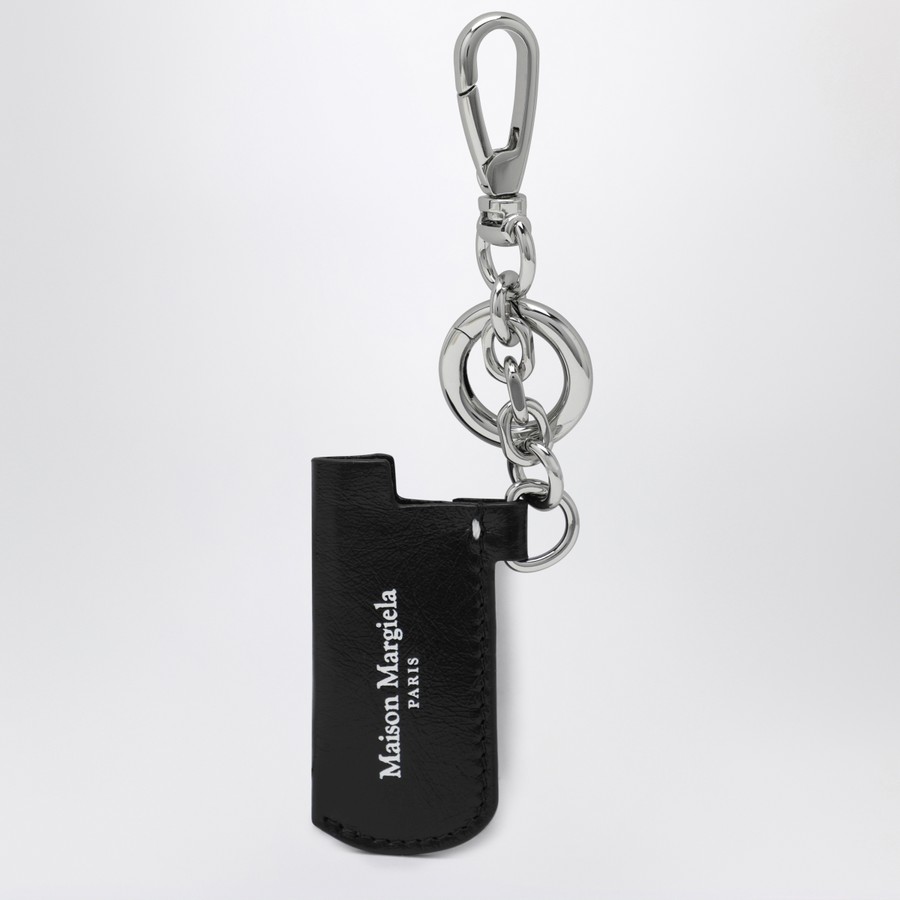 Maison Margiela Black leather key holder with logo | TheDoubleF