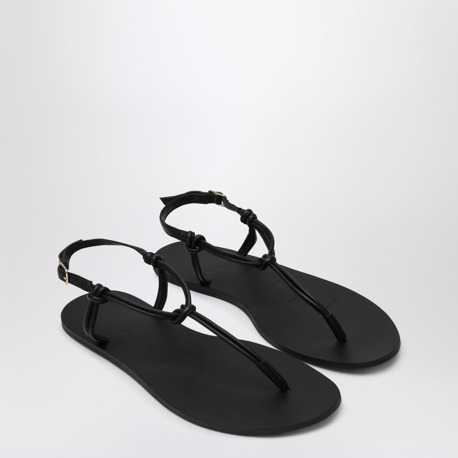 サンダル・ミュール MANEBI Women Sandals Q4 5Y0LE BK BLACK Manebí Black leather flip-flops | TheDoubleF