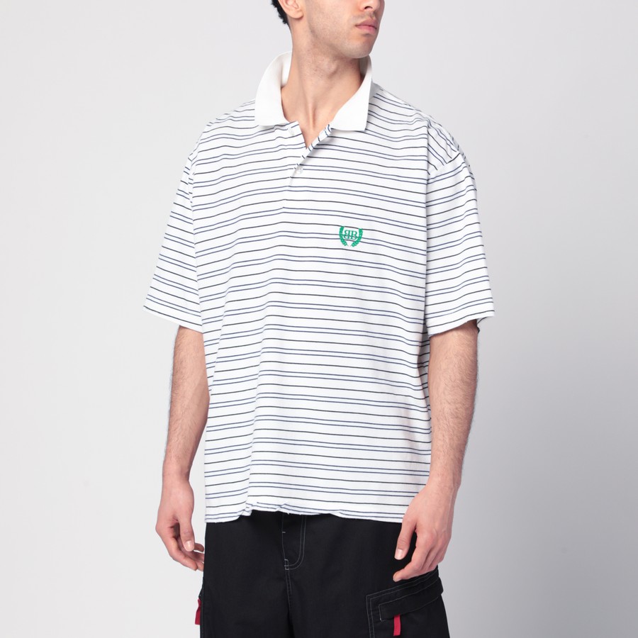 Tシャツ・カットソー BALENCIAGA Men Polo Shirts 828531 WHITE Balenciaga Laurel Classic polo shirt white/blue/black