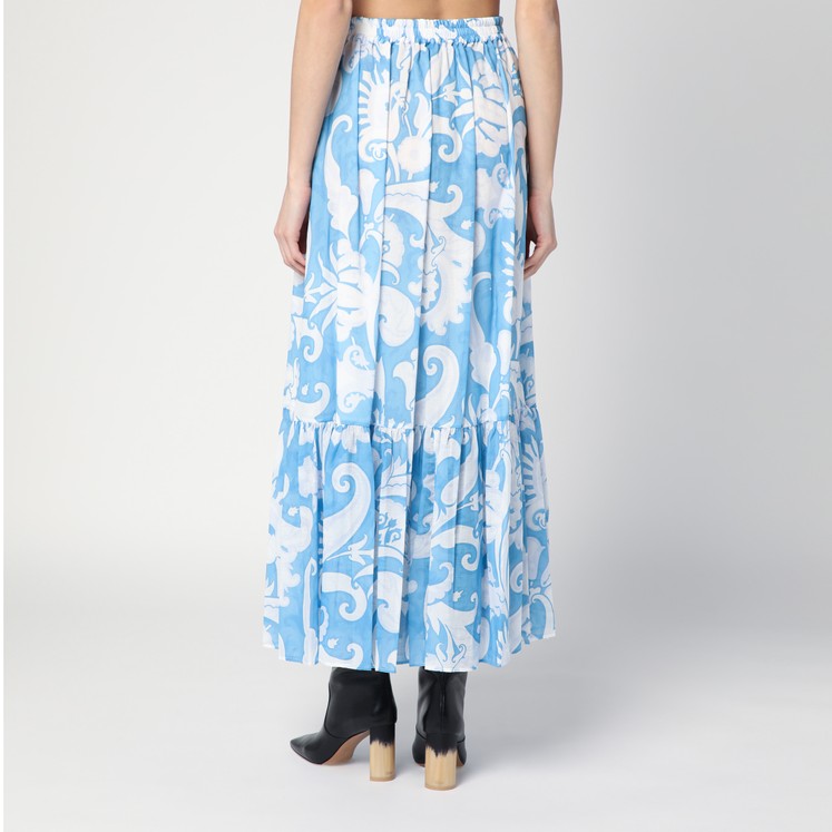 スカート ETRO Woman Skirt Gnawed Blue WRFA011299SP5B3 X0800 ETRO Denim-jacquard mini skirt | NET-A-PORTER