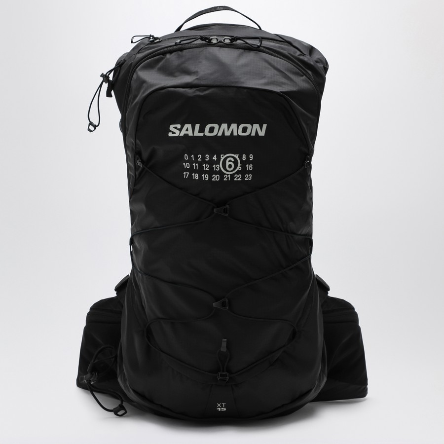MM6 X Salomon Black nylon XT 15 backpack with logo | TheDoubleF
