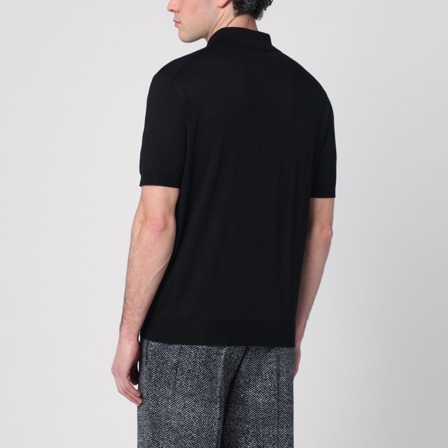 Prada Black polo in recycled silk | TheDoubleF