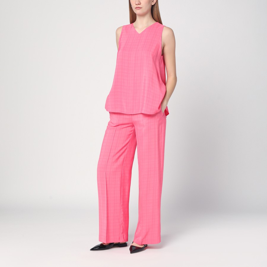 パンツ SEMICOUTURE Marlee viscose partial lined trousers Rosa Semicouture Pink viscose Marlee trousers | TheDoubleF