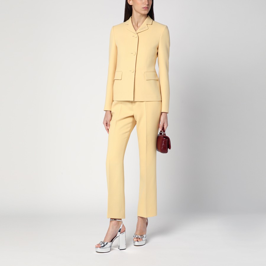 【GUCCI】WOOL CREPE TROUSERS●805983Z7AC39048 GUCCI Cream coloured wool crêpe trousers | TheDoubleF
