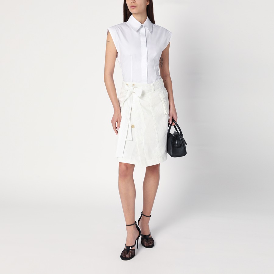 スカート Ferragamo White Wrap Skirt In Cotton Blend Ferragamo White wrap skirt in cotton blend | TheDoubleF