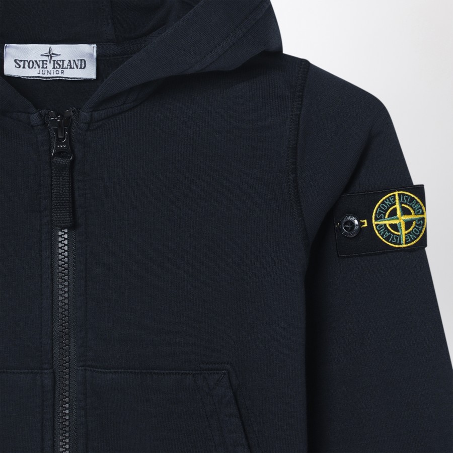 Stone Island Sweat à zip bleu marine en coton TheDoubleF