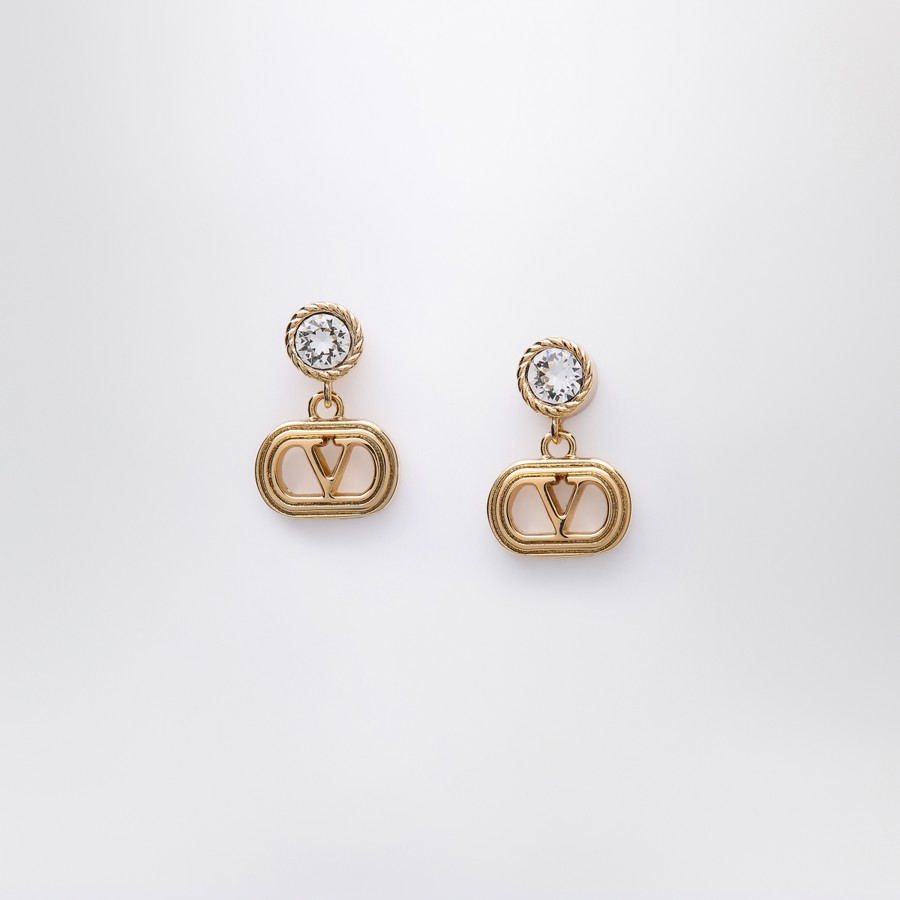 アクセサリーその他 Valentino Garavani Gold Ovalette earrings with Swarovski cry Valentino Garavani Gold Ovalette earrings with Swarovski