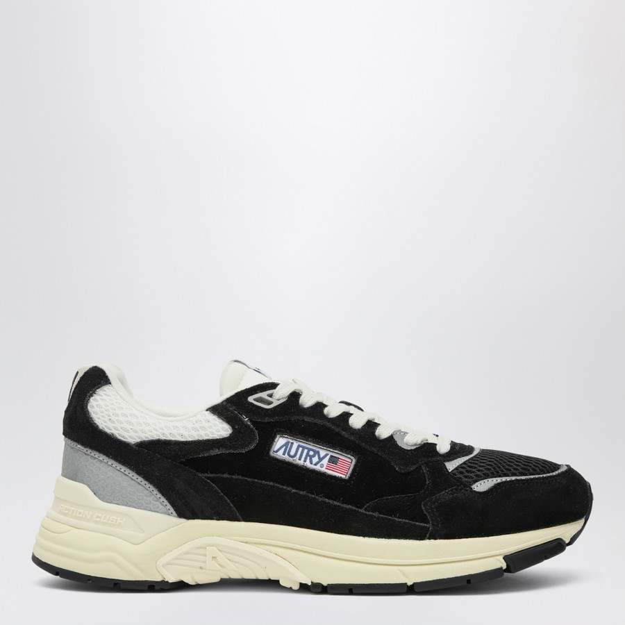 Autry ハイハウェイスニカ HYLW UM07 Autry Hyperway Sneakers In Black And Silver-tone Suede And Mesh