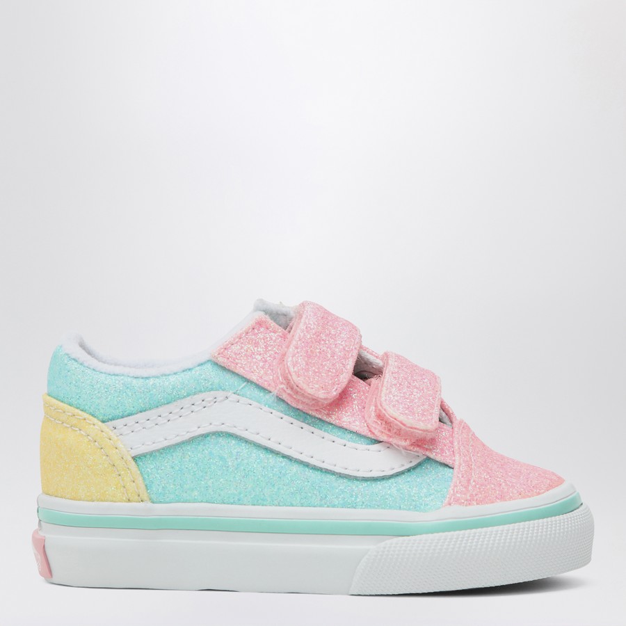 Baskets Old Skool rose/bleu/jaune à paillettes - Main Image