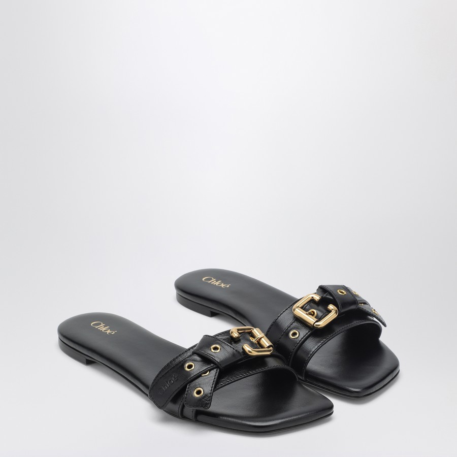 サンダル・ミュール Chloe Black Low Heel Shoes In Leather Chloé Black low heel shoes in leather | TheDoubleF