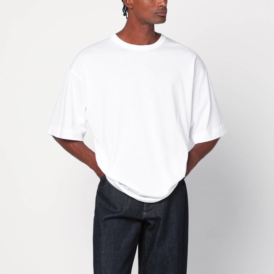 Tシャツ・カットソー DRIES VAN NOTEN White Cotton Hen Oversize T-Shirt Dries Van Noten Oversized white cotton T-shirt | TheDoubleF