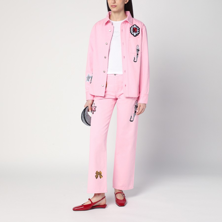 Marc Jacobs Pink shirt with denim prints | TheDoubleF