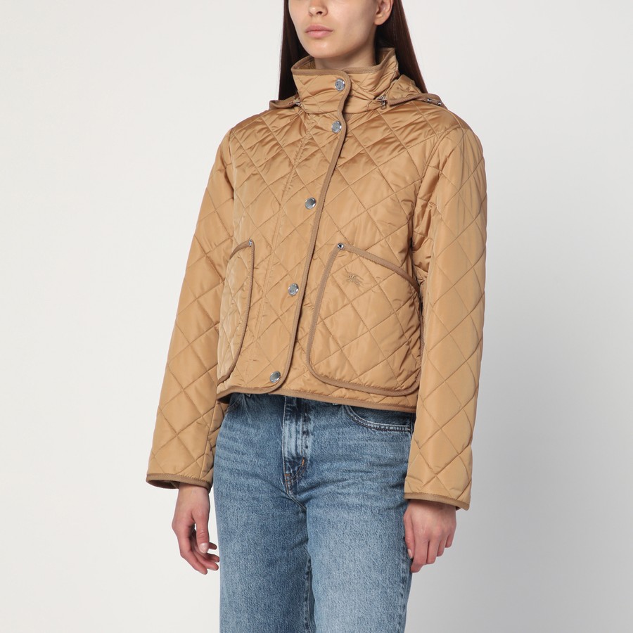 ジャケット BURBERRY CROPPED BEIGE QUILTED NYLON JACKET Burberry Cropped beige quilted nylon jacket | TheDoubleF