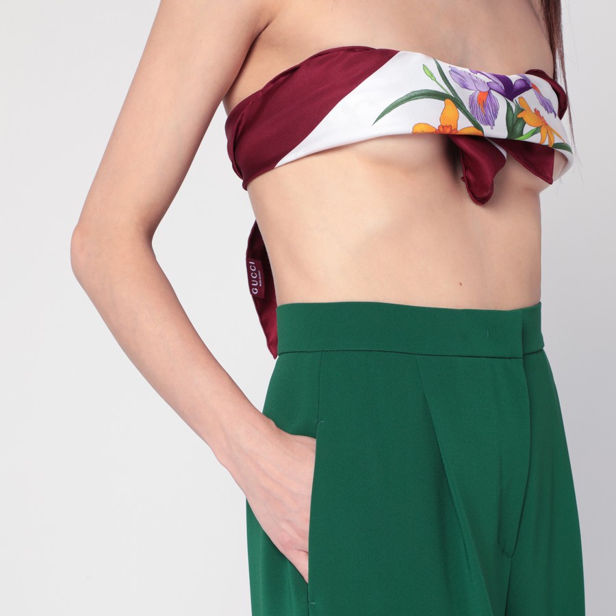 パンツ MAX MARA WIDE EMERALD GREEN CADY TROUSERS 1136065106014-b-