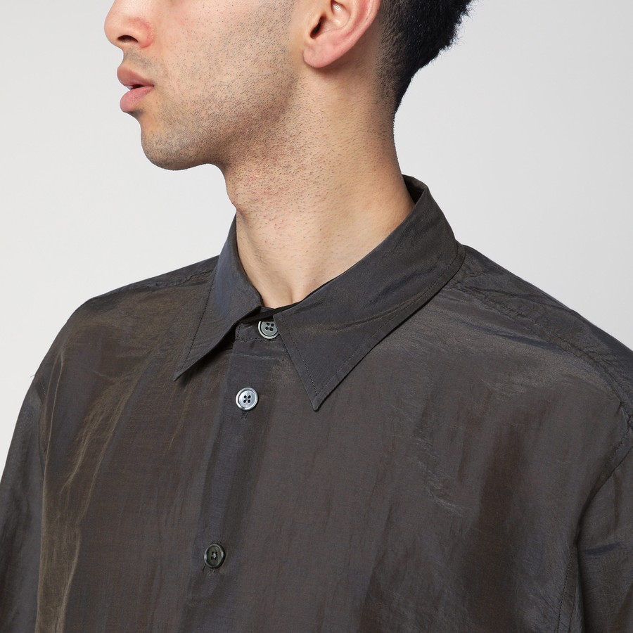 Tシャツ・カットソー OUR LEGACY SS25 (M2252BC CHARCOALBORDEAUXCOTTONSILK) Our Legacy - U-Neck T-Shirt Washed Charcoal Cotton Silk