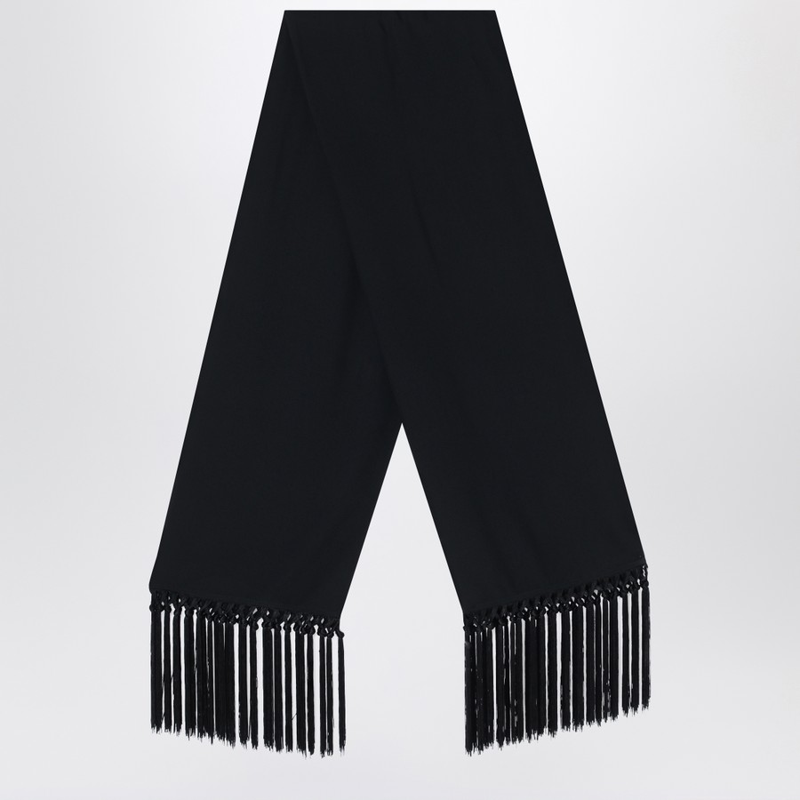 ボレロ・ショール Taller Marmo Black scarf with fringes Taller Marmo Black scarf with fringes | TheDoubleF