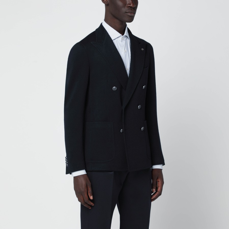 Tagliatore Blue wool-blend double-breasted jacket TheDoubleF