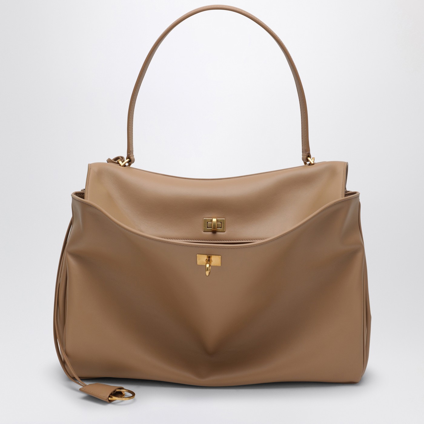 Balenciaga Smooth coffe milk calfskin Large Rodeo bag