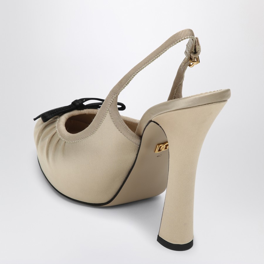 【関税&送料込】Dolce&Gabbana Cream Satin High Slingback Dolce&Gabbana Cream satin high slingback | TheDoubleF