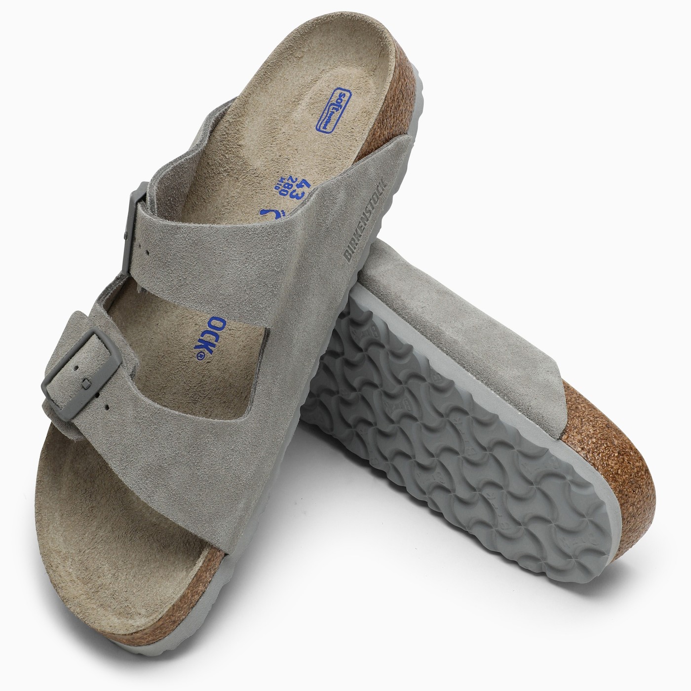Birkenstock Slide Arizona grey leather TheDoubleF