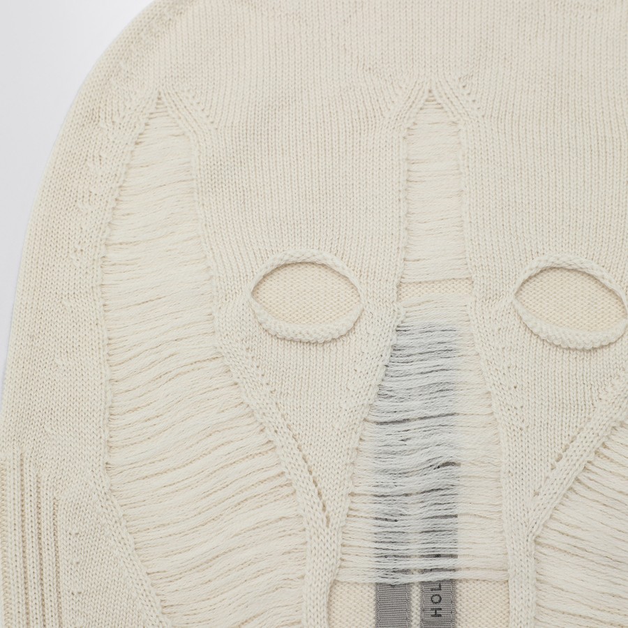 ニットキャップ・ビーニー Rick Owens White Merino Wool Balaclava Skull Rick Owens White merino wool balaclava skull | TheDoubleF