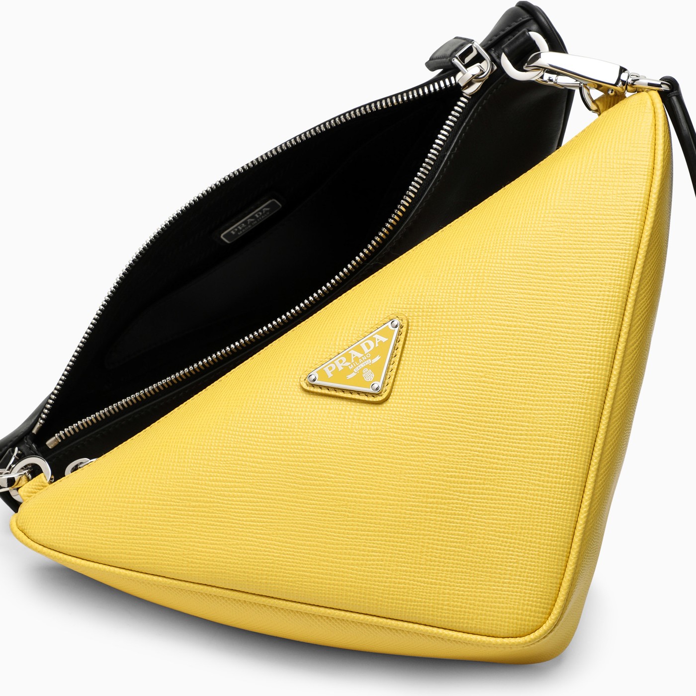 Prada Black and yellow Saffiano messenger bag TheDoubleF