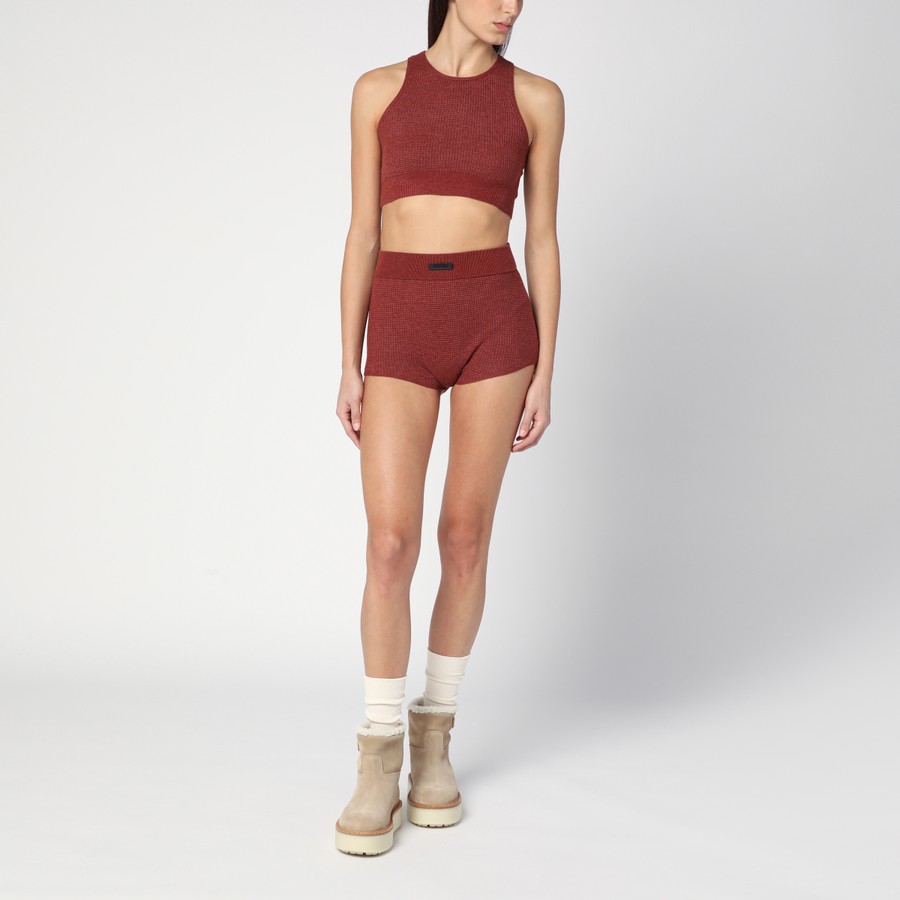 ショーツ FEAR OF GOD ESSENTIALS BURGUNDY HONEYCOMB SHORT Fear of God Essentials Burgundy Honeycomb Short | TheDoubleF