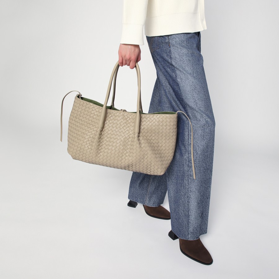 【Bottega Veneta】ミディアム ピナコテーカ バッグ 817166V5AG1 Bottega Veneta Ecru/Matcha Pinacoteca bag | TheDoubleF
