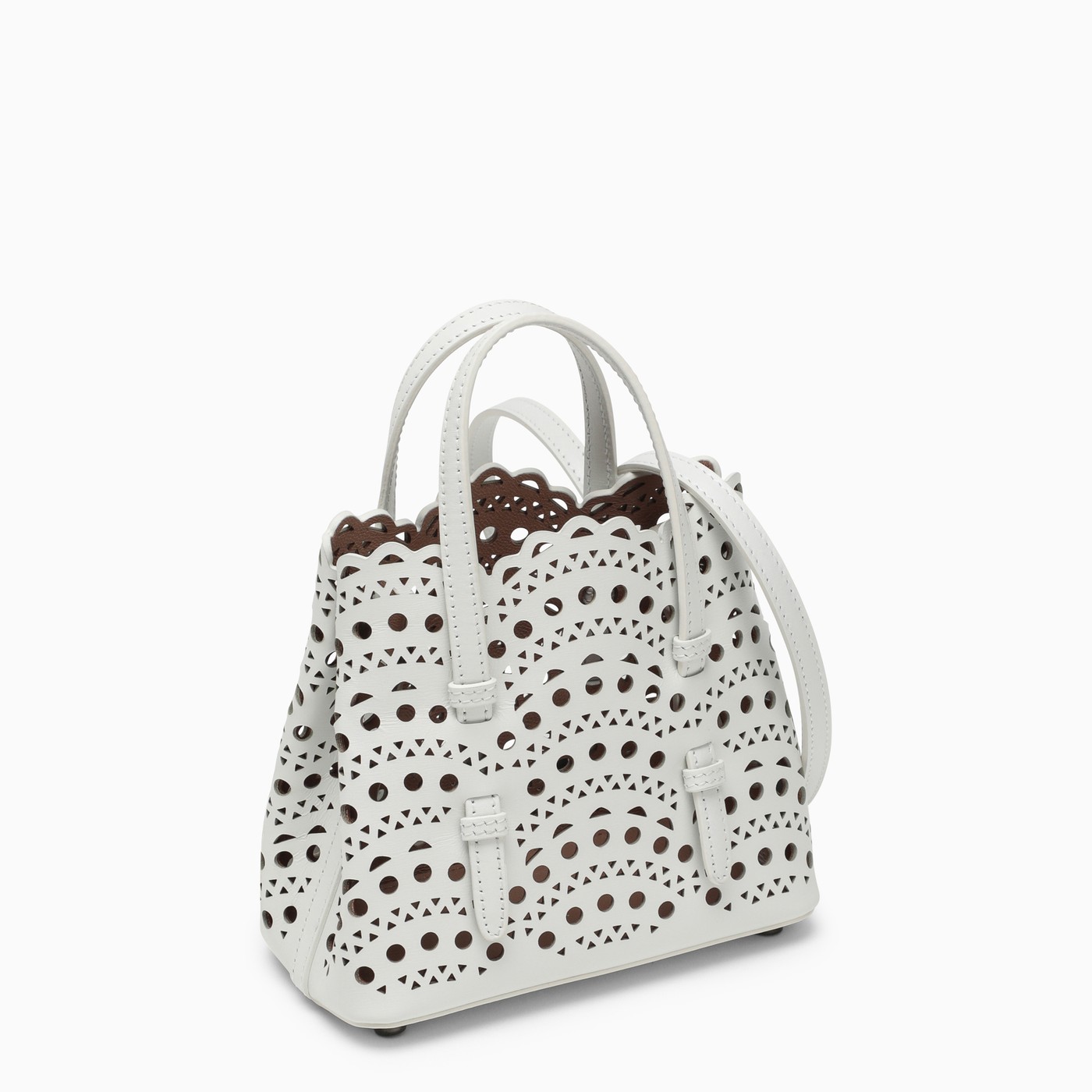 Alaïa Mina 16 white leather bag TheDoubleF