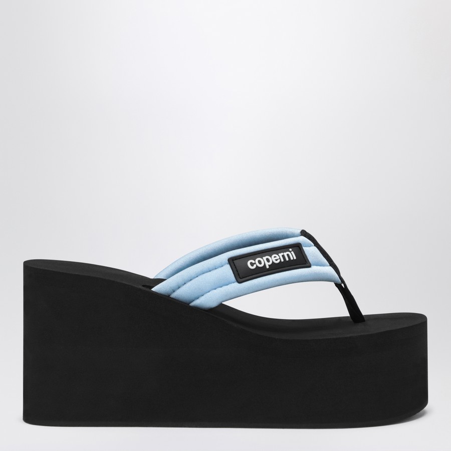 【関税&送料込】Coperni Black Light Blue Wedge Sandal With L Coperni Black/light blue wedge sandal with logo | TheDoubleF