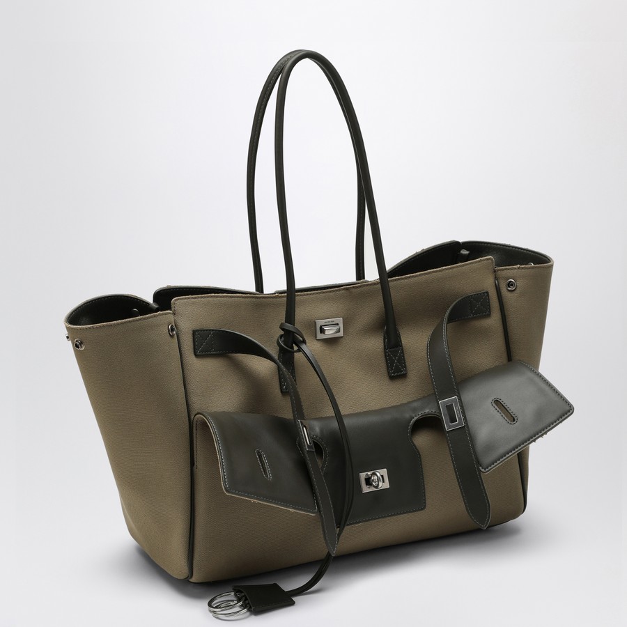 トートバッグ Balenciaga Carry All Bel Air Media Bag In Khaki Canvas Balenciaga Carry All Bel Air Media bag in khaki canvas