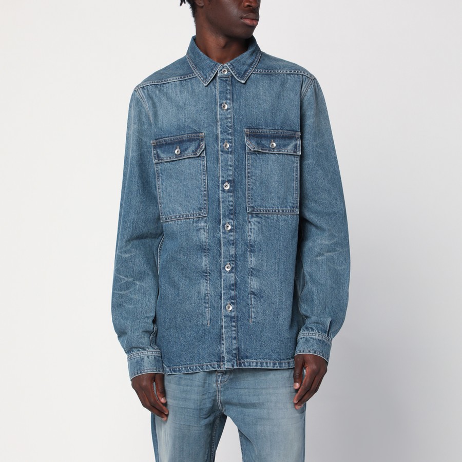DRKSHDW Shirt blue washed effect in denim | TheDoubleF