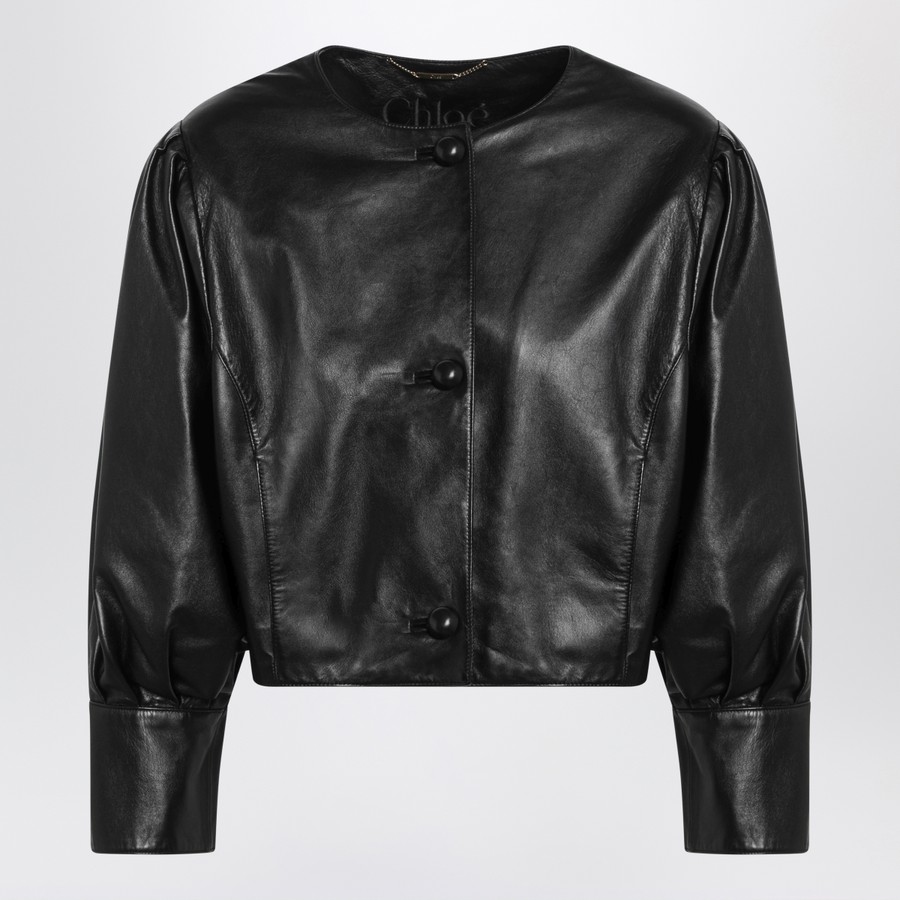 Chloé Short black leather jacket | TheDoubleF