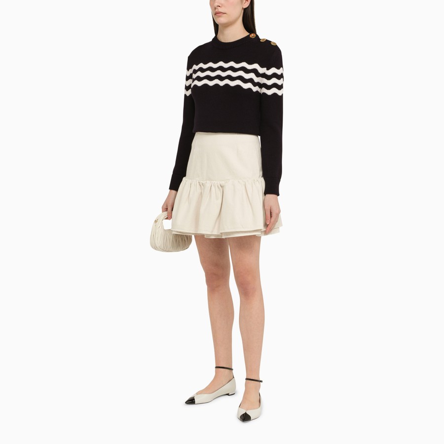 ミニスカート Patou Flounced Mini Skirt Patou White cotton flounced mini skirt | TheDoubleF
