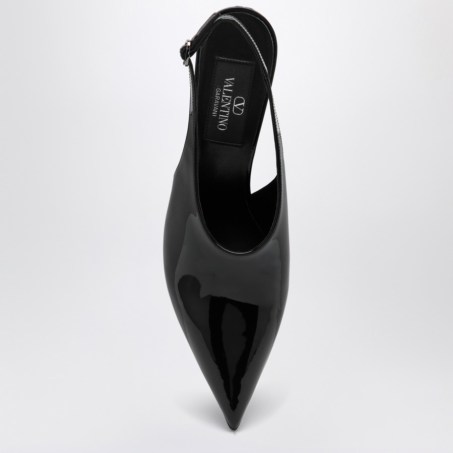 パンプス VALENTINO GARAVANI LE SALON BLACK PATENT LEATHER SLINGBACK Valentino Le salon black patent leather slingback - High