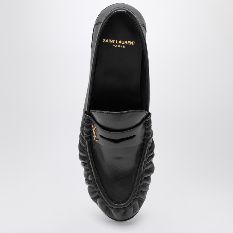 サンローラン カーフレザー\"Le Loafer\"モカシン ブラック Saint Laurent Black leather Le Loafers | TheDoubleF