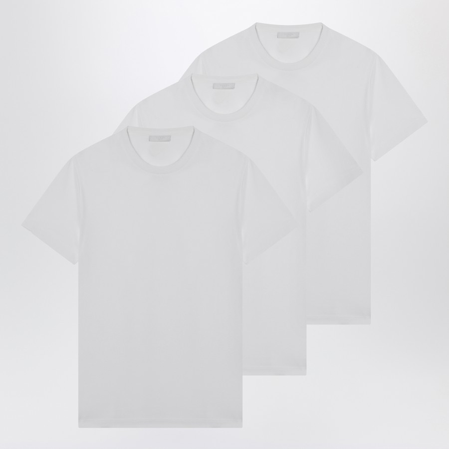 Tシャツ・カットソー Prada White Cotton T-Shirt White Cotton T-shirt | PRADA